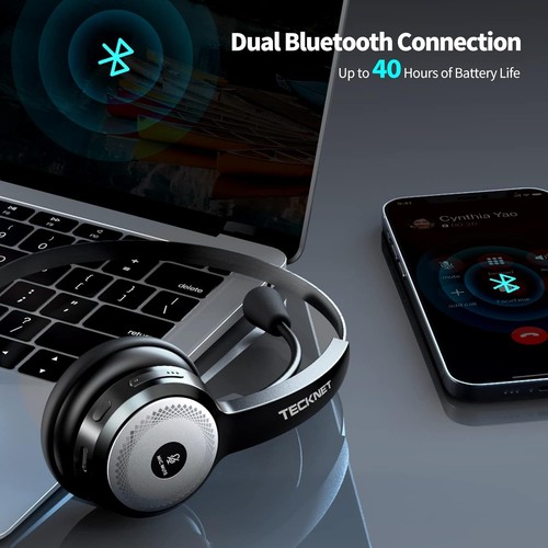 Tecknet wireless headset with - headset,
